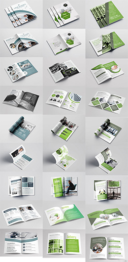 3套简约商务画册设计模板PSD分层素材