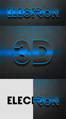 3D霓虹灯文本效果PSD分层素材