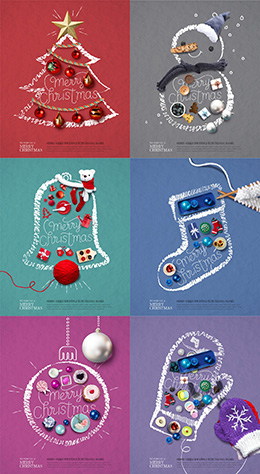 6款手绘创意圣诞海报PSD分层素材