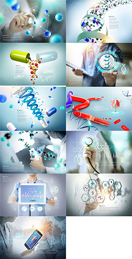 11个医学科技研究海报PSD分层素材