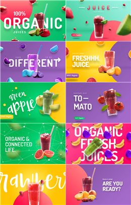10款色彩漂亮的夏日冰饮海报PSD分层素材