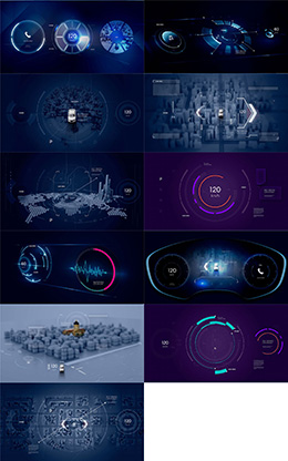 11款未来智能汽车HUD界面PSD分层素材