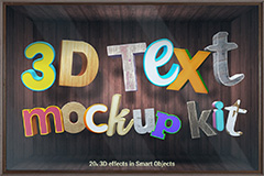 多彩可爱3D字体样式PSD分层素材