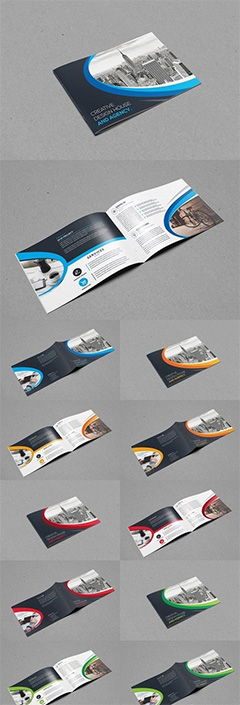 4套不同颜色画册版式设计PSD分层素材