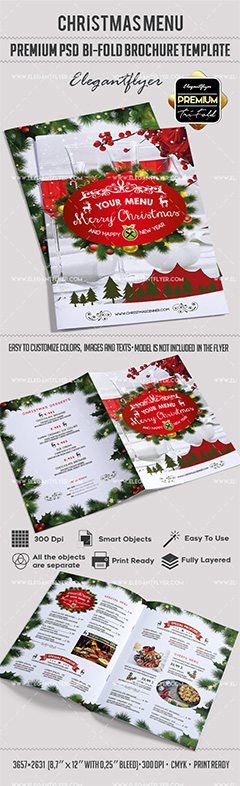 圣诞节主题菜单模板PSD分层素材