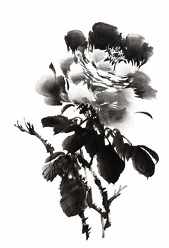 透明背景中国画水墨植物免抠图片素材下载