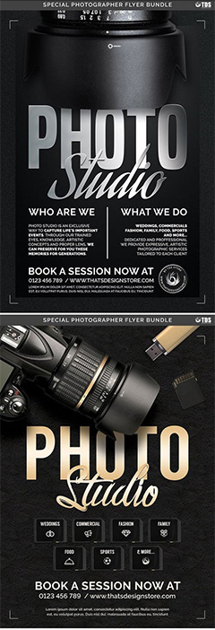 3款质感摄影公司宣传海报PSD分层素材