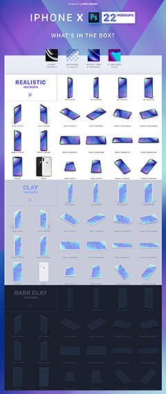 22款iPhoneX样机模板PSD分层素材