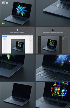 4K高清MacBook Pro样机模板PSD分层素材