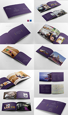 紫色风格画册企业通用模板PSD分层