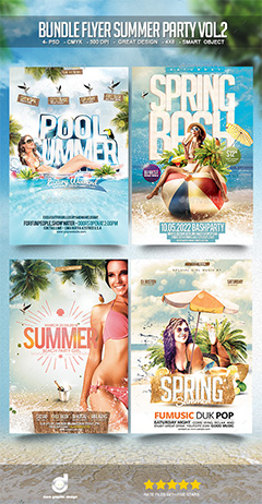 4款夏季旅游宣传海报PSD分层素材