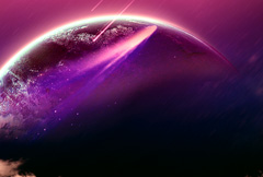 紫色科幻星空背景psd分层素材
