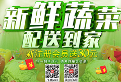 绿色健康蔬菜配送宣传海报psd分层素材