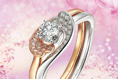 粉色浪漫钻石戒指宣传海报psd分层素材