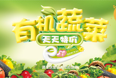绿色清新有机蔬菜促销海报psd分层素材
