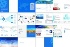 蓝色科技企业画册模板psd分层素材