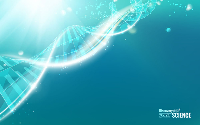 动感青蓝色DNA背景矢量素材
