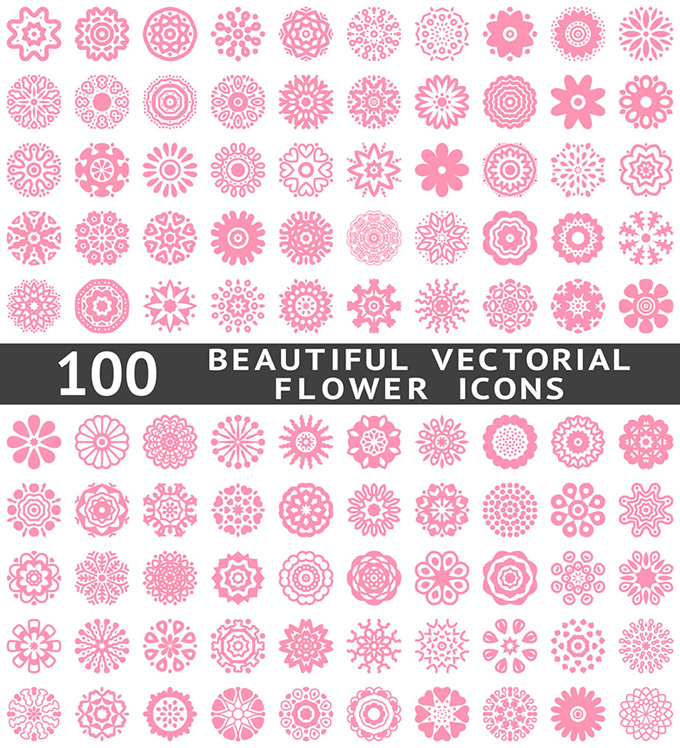 100款花朵花纹设计矢量素材