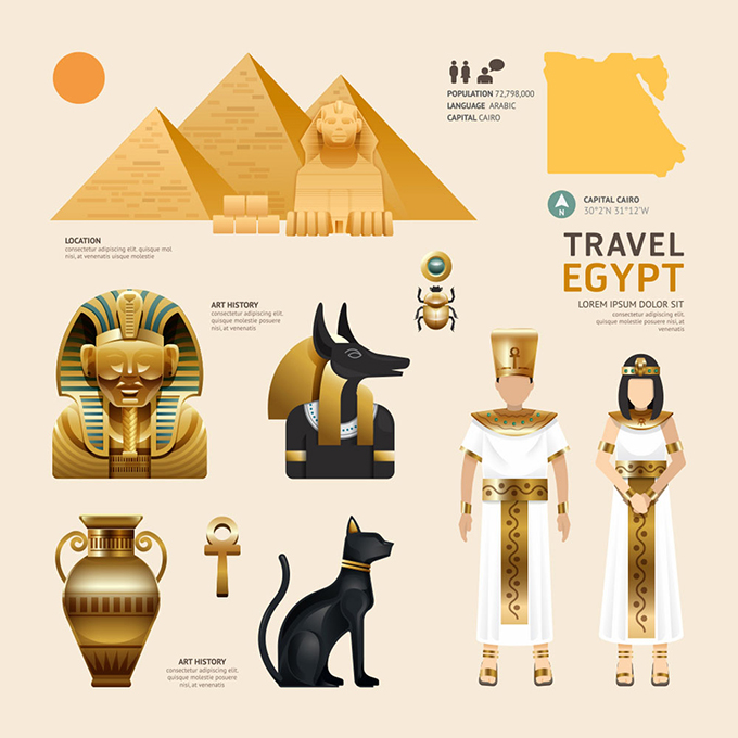 埃及文化特色图标矢量素材