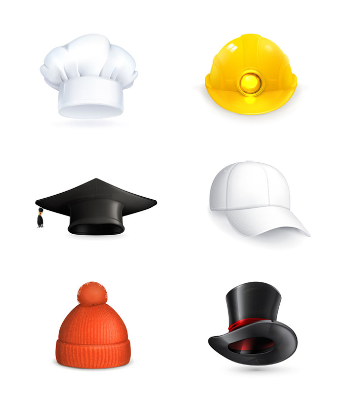 各种帽子图形标识矢量素材