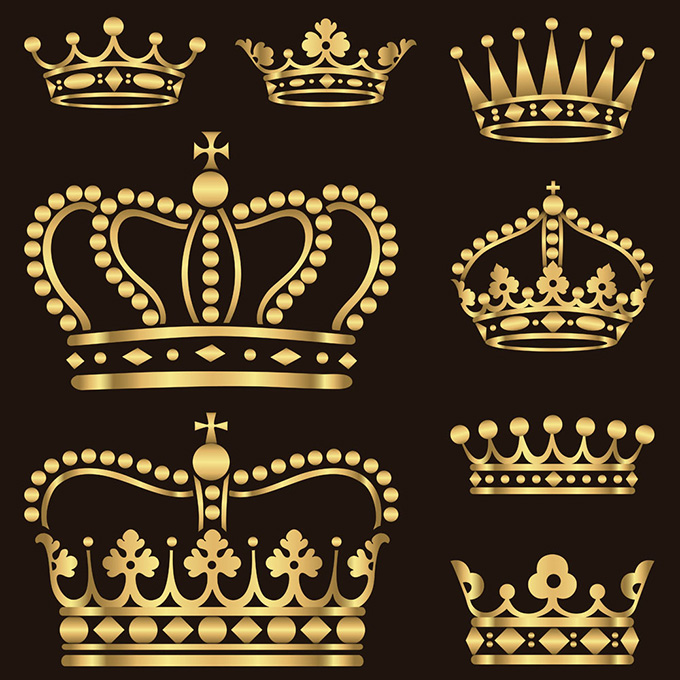 金色质感王冠设计矢量素材