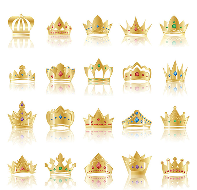 金色皇冠样式设计矢量素材