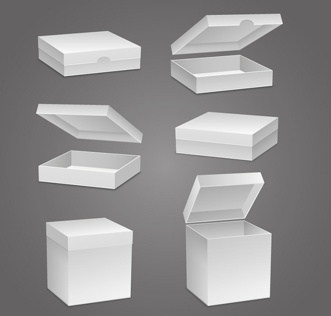 白色空白纸盒设计矢量素材