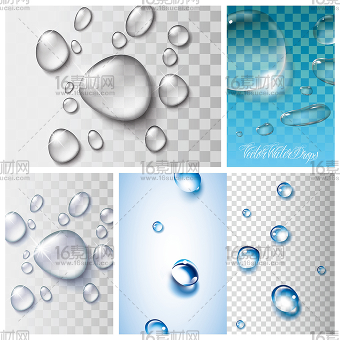 透明水滴设计矢量素材