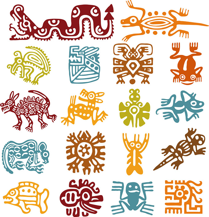 墨西哥花纹图标设计矢量素材
