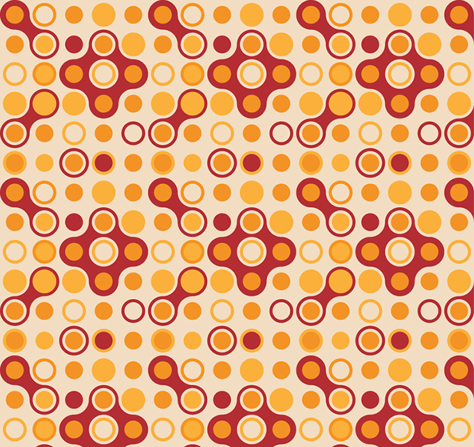 橙色圆形无缝背景矢量素材