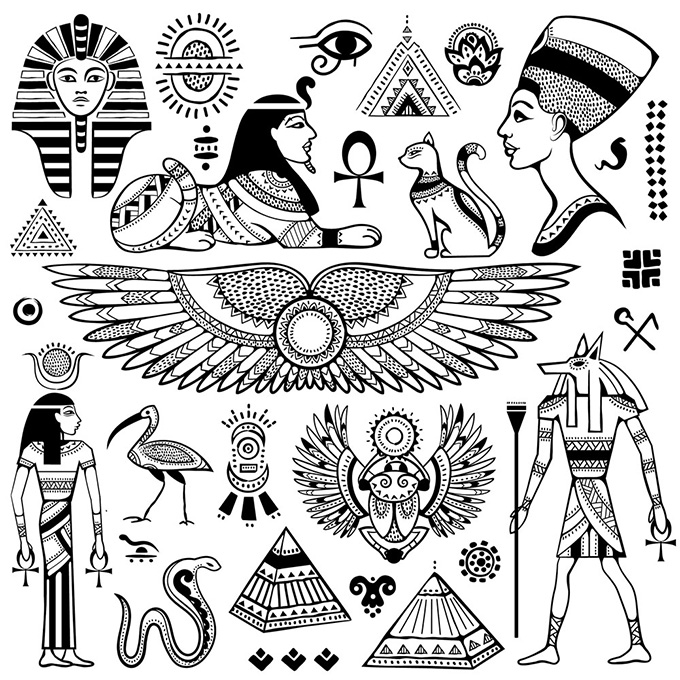 古埃及文化与符号矢量素材