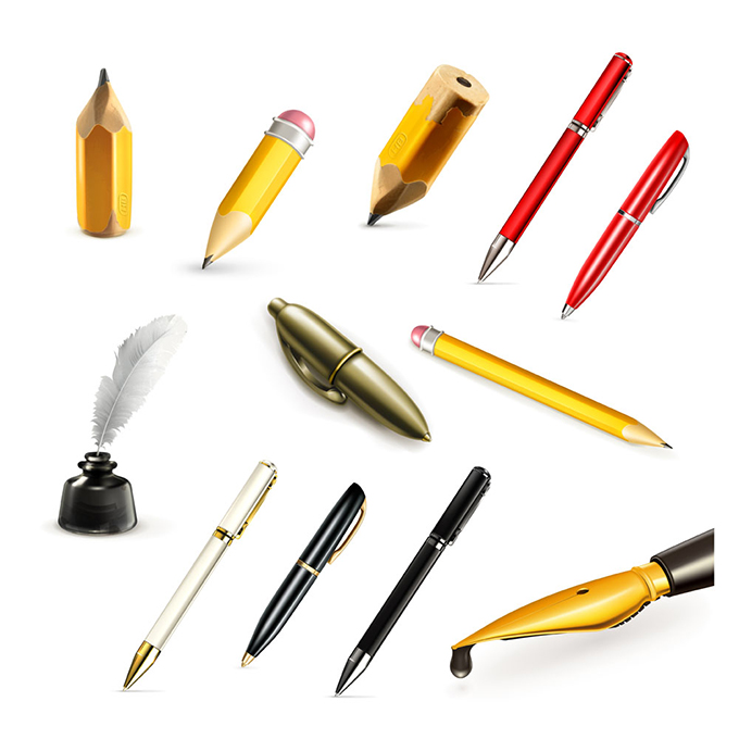 铅笔钢笔设计矢量素材