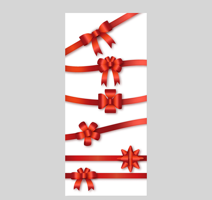 6款红色蝴蝶结丝带矢量素材