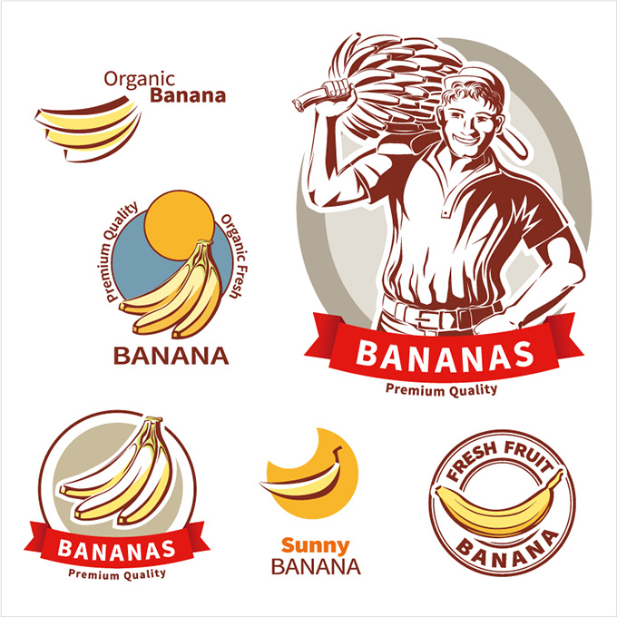 6款优质香蕉标签矢量素材