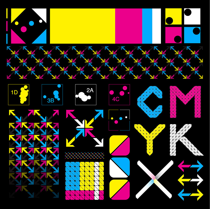 CMYK箭头图标设计矢量素材