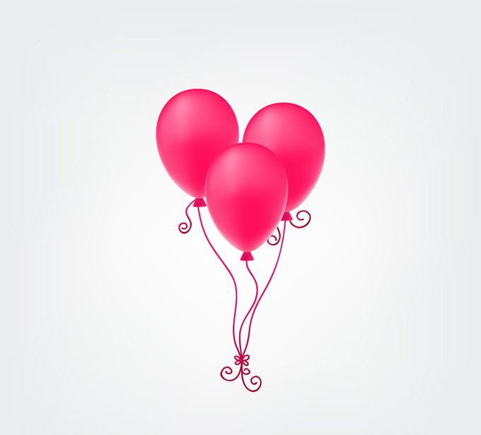 美丽的粉色气球矢量素材