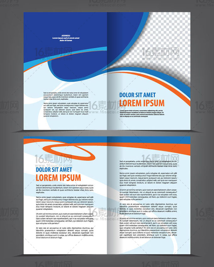 蓝色时尚企业画册模板EPS分层素材