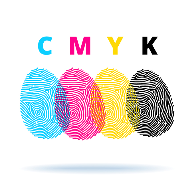 CMYK手指印设计矢量素材