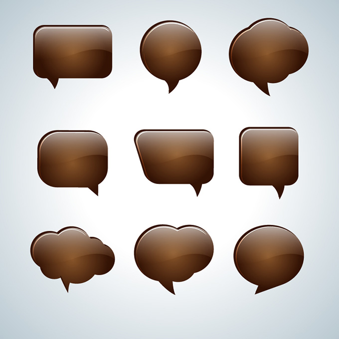 精美巧克力对话框设计矢量素材