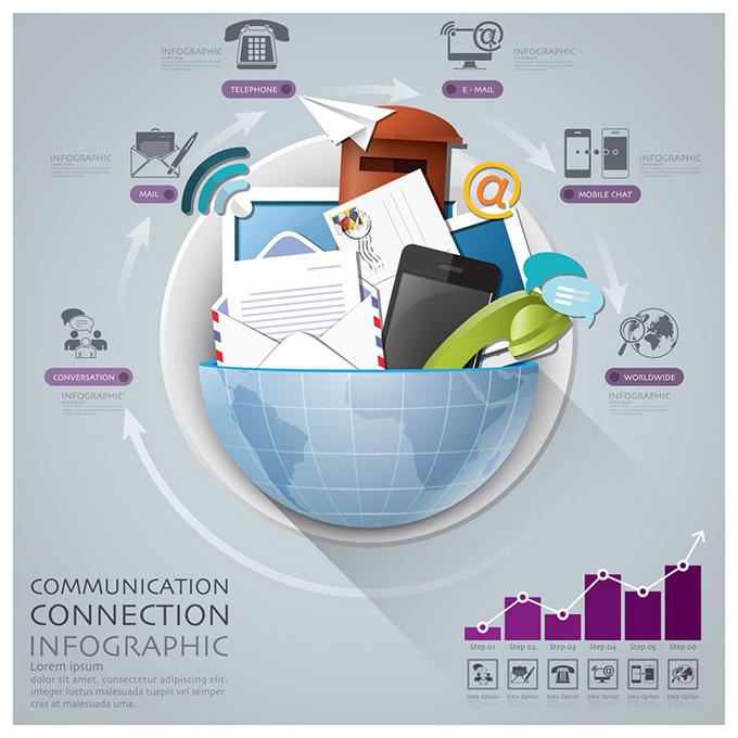网络通信商业图表元素矢量素材