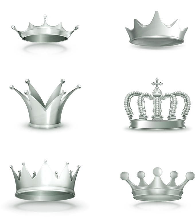 金属质感皇冠设计矢量素材