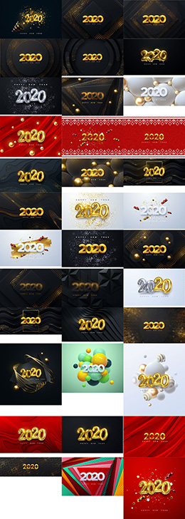 36个精美大气2020年字体模板矢量素材