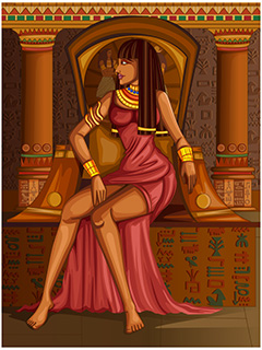 坐着的古埃及女性人物矢量苏州