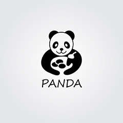 可爱大熊猫logo矢量素材