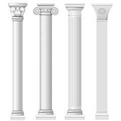 四款白色罗马柱矢量素材