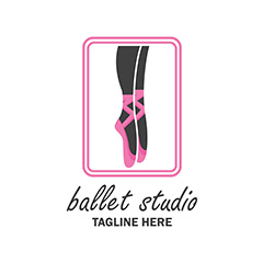 粉红色芭蕾舞图标矢量素材