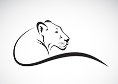 黑色抽象母狮子logo矢量素材