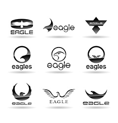 黑色创意抽象猎鹰logo矢量素材