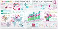 多彩创意企业信息图表矢量素材