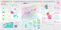多彩企业信息图表矢量素材
